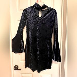 Dark blue velvet dress
